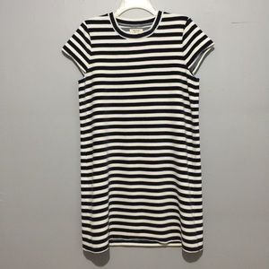 Madewell Striped Velour Tee Dress size L